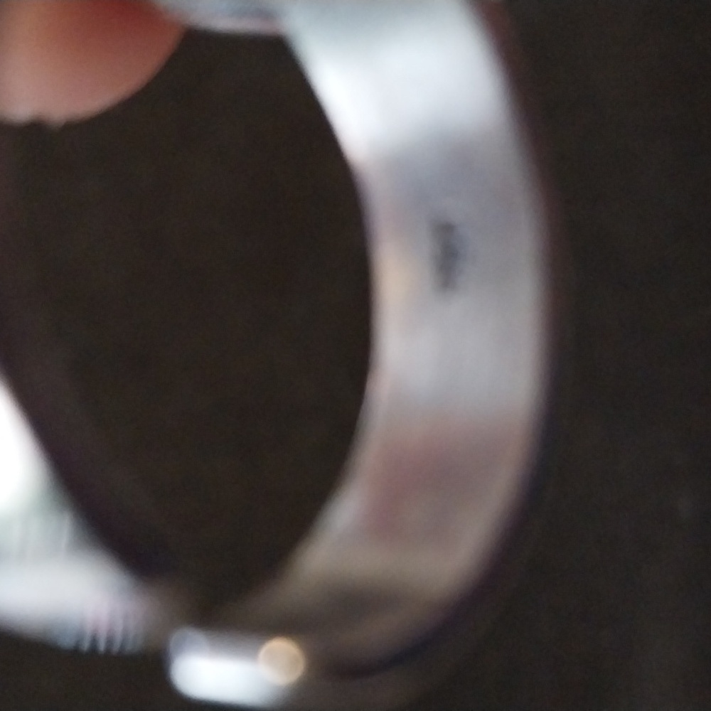 Black with green iridescent dicrondic glass adjustable sterling ring from 80s - Picture 3 of 4